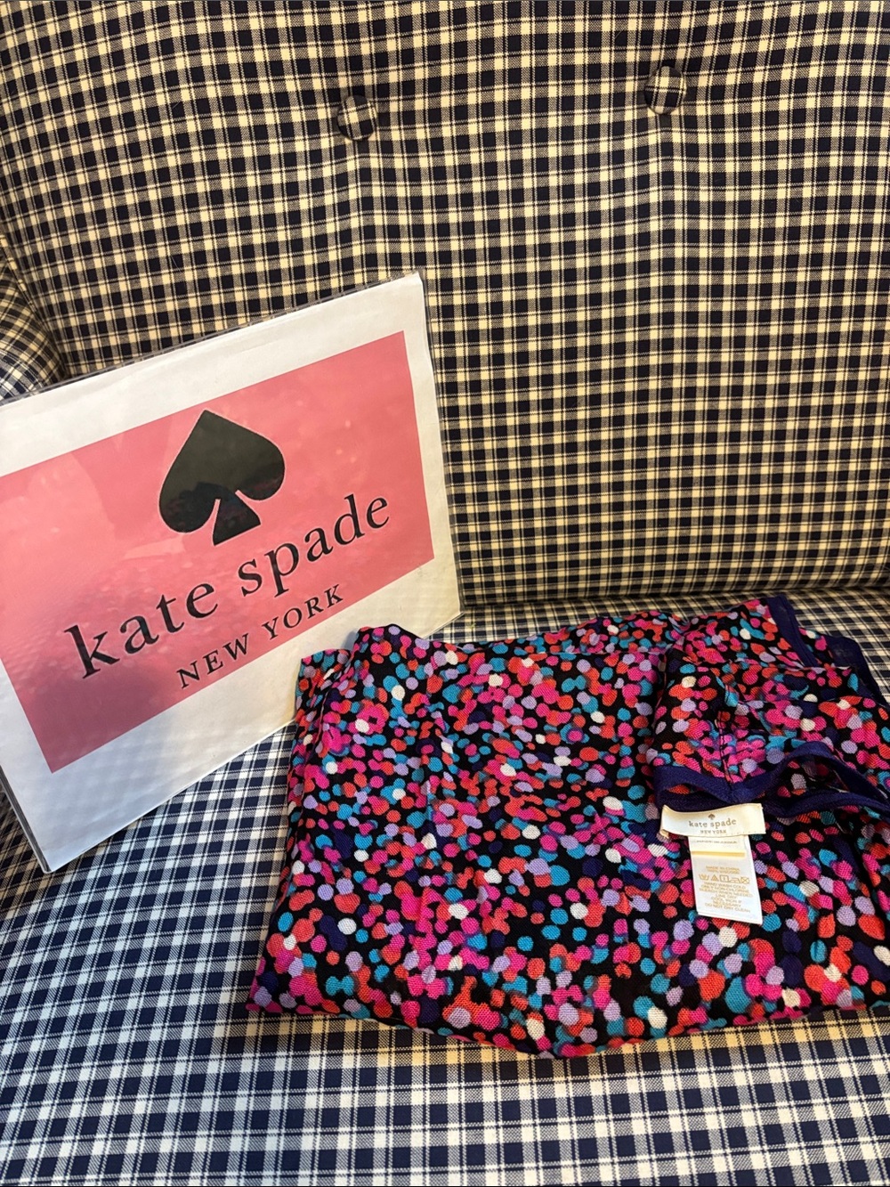 kate spade multicolor confetti print infinity scarf “dance party”